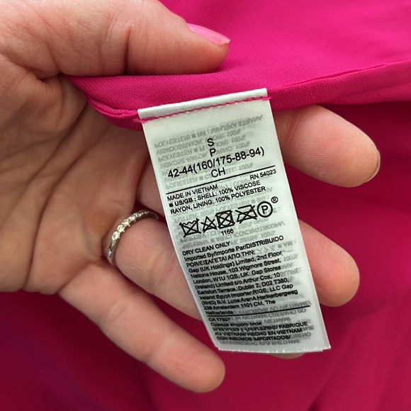 Banana Republic Bright Peony Satin Ruffle Wrap Dress small - Picture 15 of 16